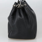 FENDI Celeria Tote Bag Leather Black Goldyk15995