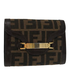 FENDI Zucca Canvas Wallet Black Brownyk16013