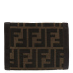 FENDI Zucca Canvas Wallet Black Brownyk16013