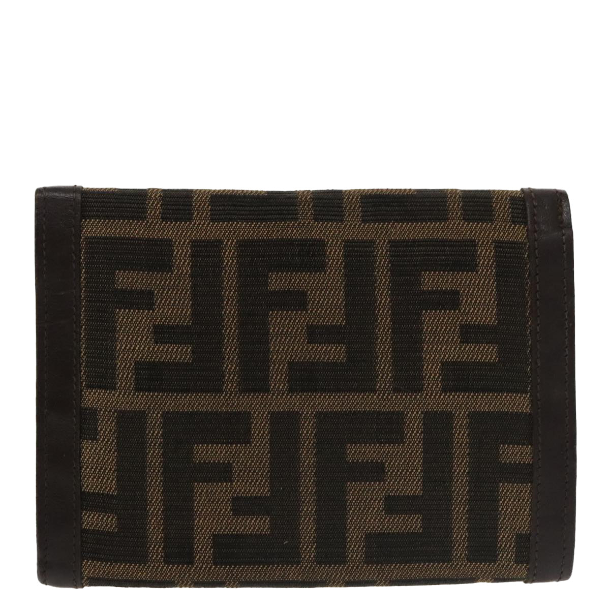 FENDI Zucca Canvas Wallet Black Brownyk16013