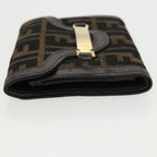 FENDI Zucca Canvas Wallet Black Brownyk16013