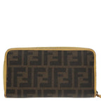 FENDI Zucca Canvas Long Wallet Black Brownyk16051