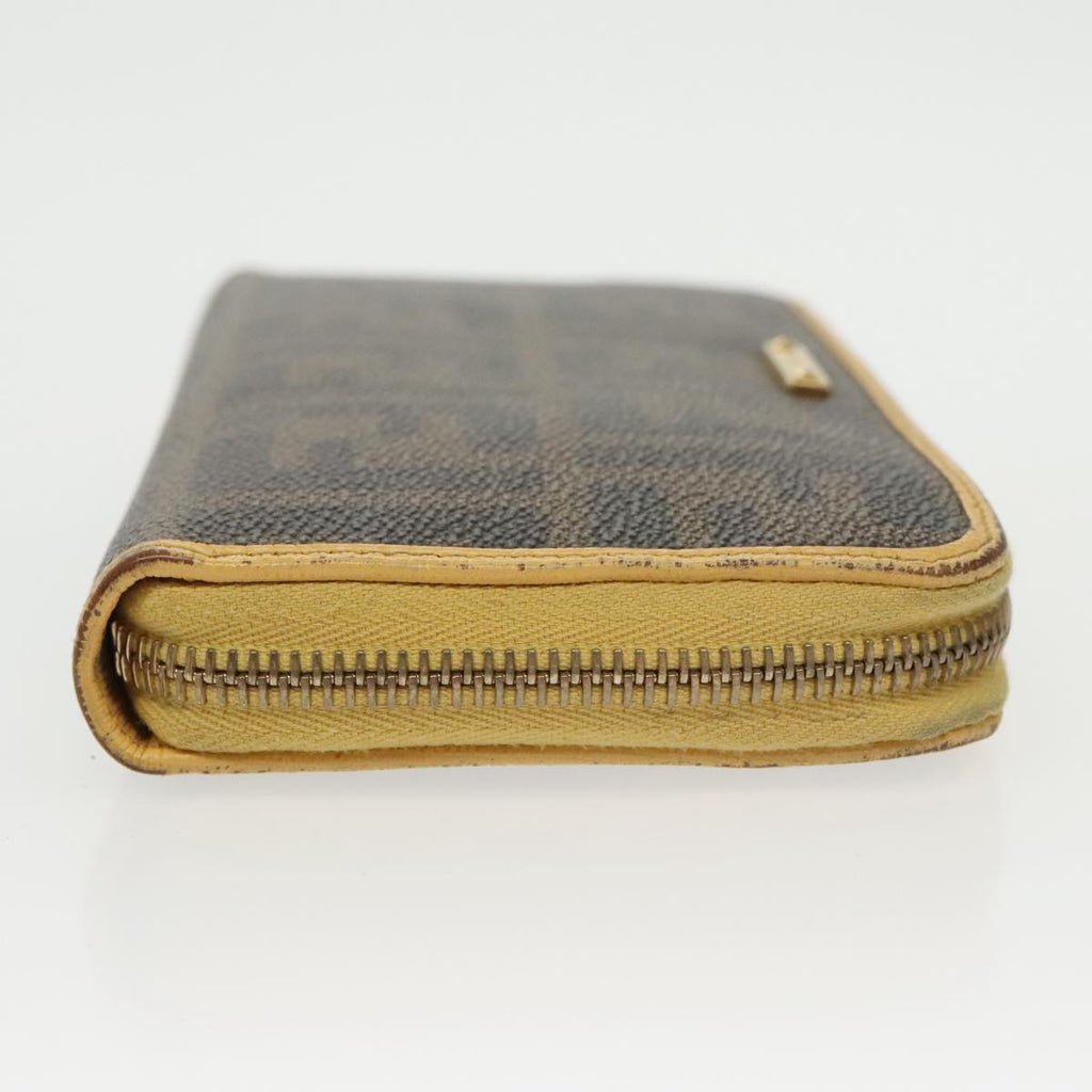 FENDI Zucca Canvas Long Wallet Black Brownyk16051