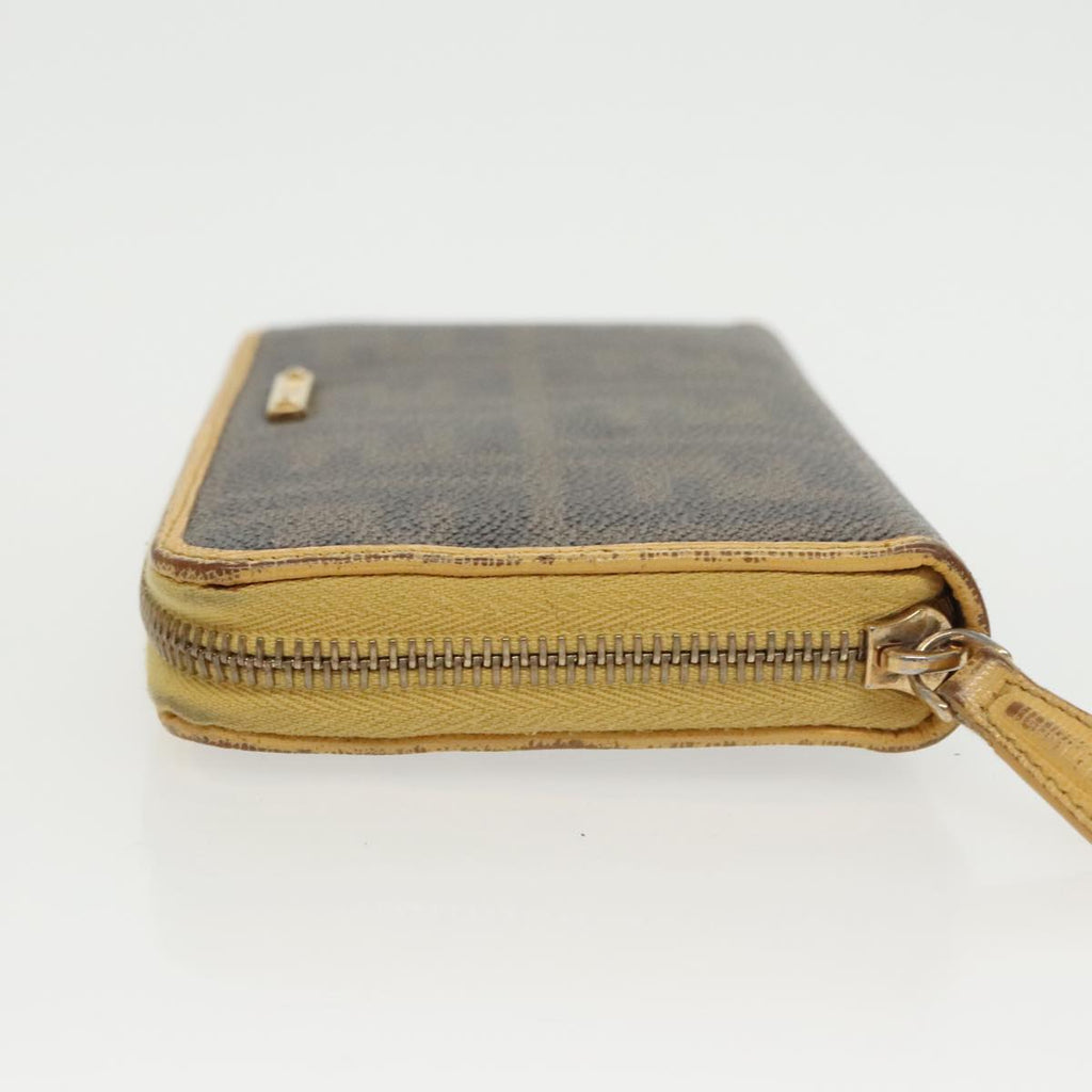 FENDI Zucca Canvas Long Wallet Black Brownyk16051