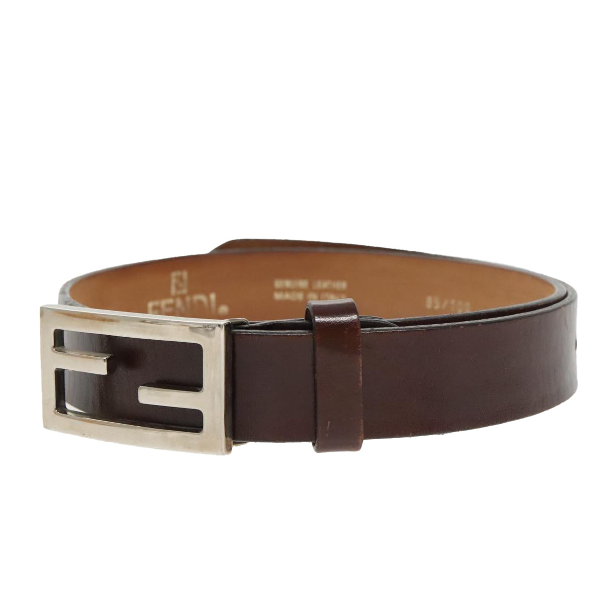 FENDI Belt Leather 31.9"" Brownyk16060