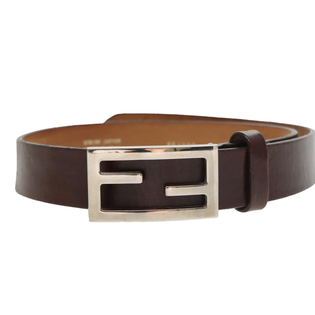 FENDI Belt Leather 31.9"" Brownyk16060