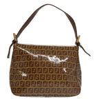 FENDI Zucchino Canvas Mamma Baguette Shoulder Bag Enamel Beigeyk16064