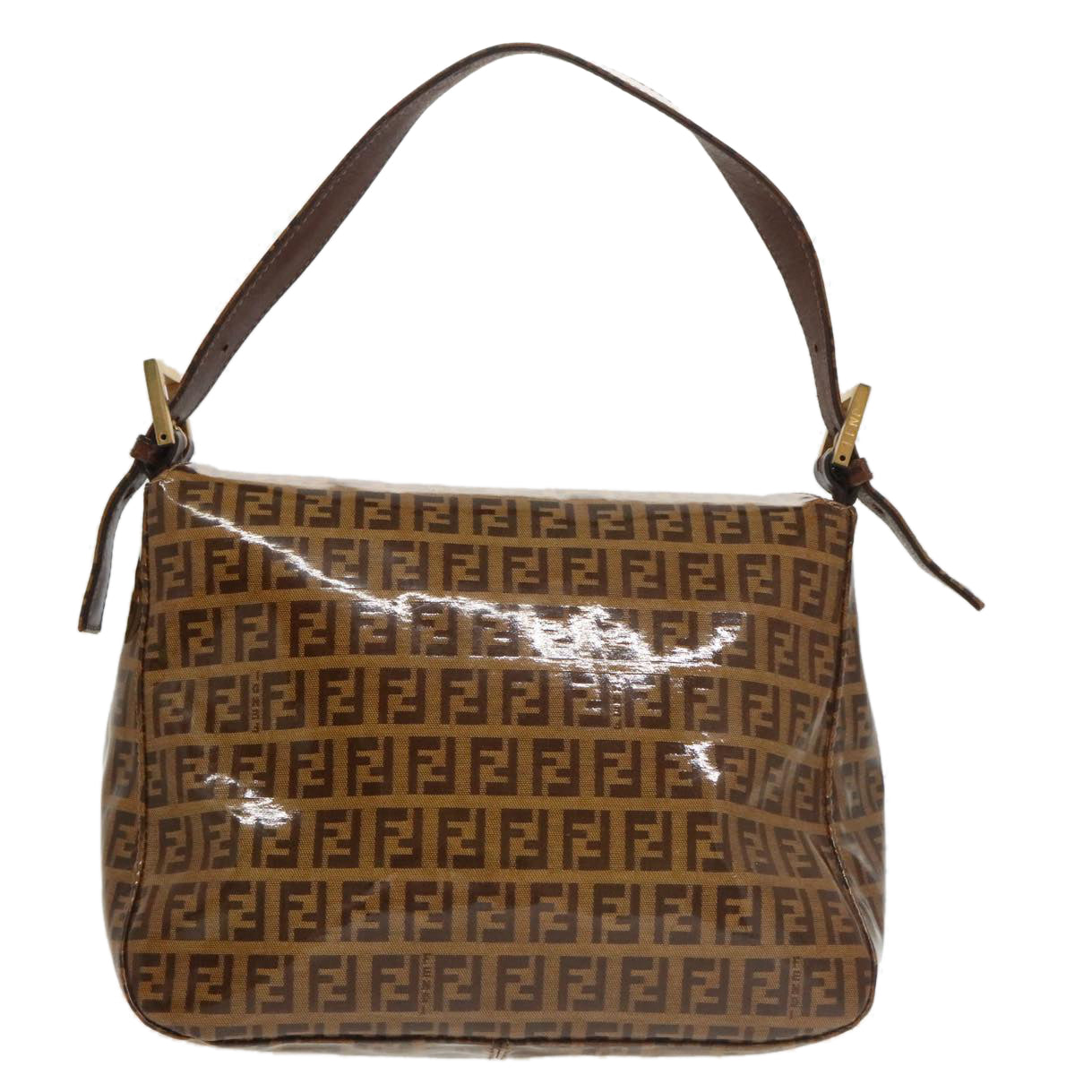 FENDI Zucchino Canvas Mamma Baguette Shoulder Bag Enamel Beigeyk16064