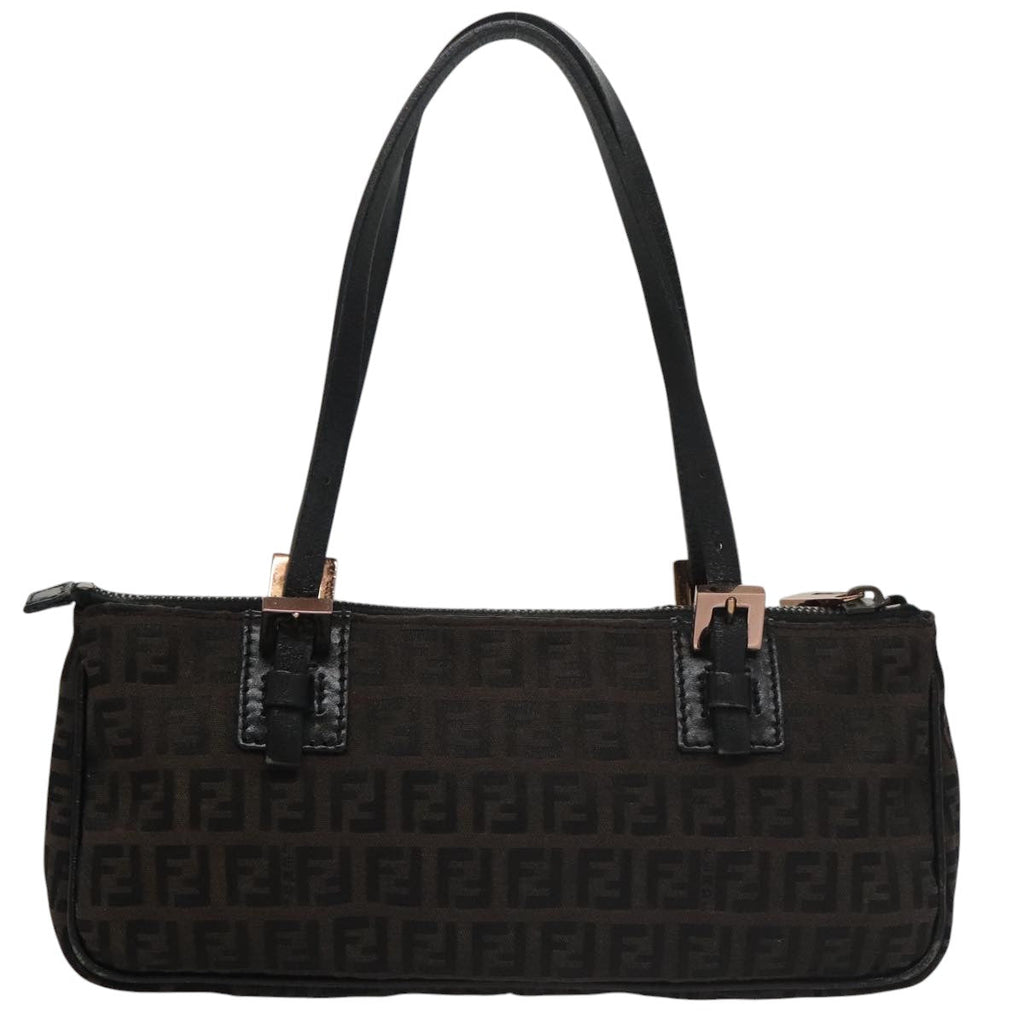 FENDI Zucchino Canvas Hand Bag Brownyk16172