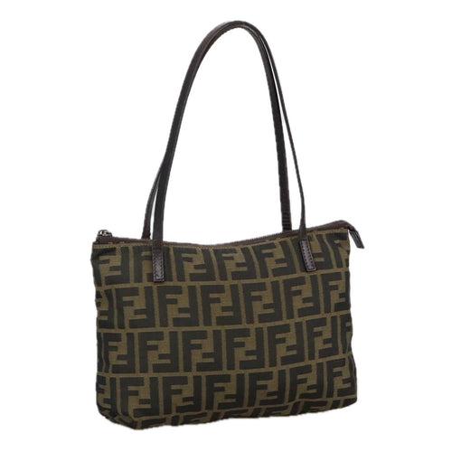 FENDI Zucca Canvas Tote Bag Brown Blackyk16182