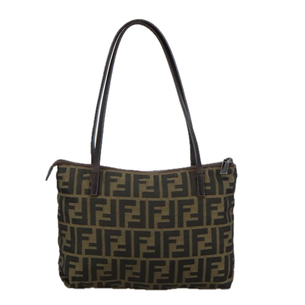 FENDI Zucca Canvas Tote Bag Brown Blackyk16182