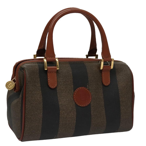 FENDI Pecan Canvas Mini Hand Bag Brown Blackyk16320
