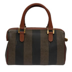 FENDI Pecan Canvas Mini Hand Bag Brown Blackyk16320