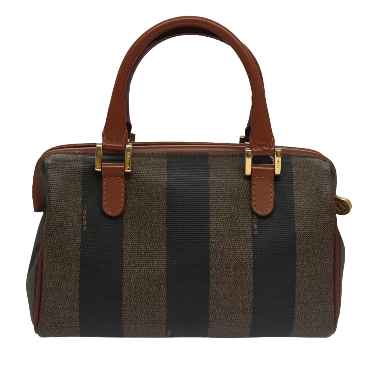 FENDI Pecan Canvas Mini Hand Bag Brown Blackyk16320