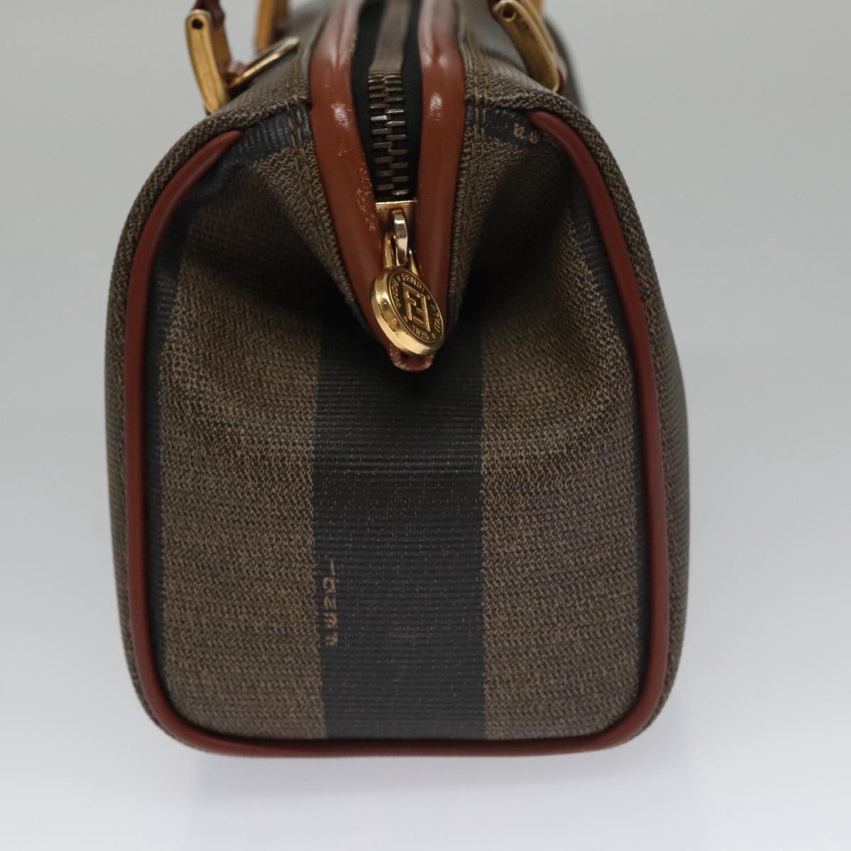 FENDI Pecan Canvas Mini Hand Bag Brown Blackyk16320