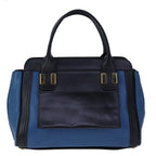 Chloe Alice Hand Bag Leather 2way Blue Black yk16348