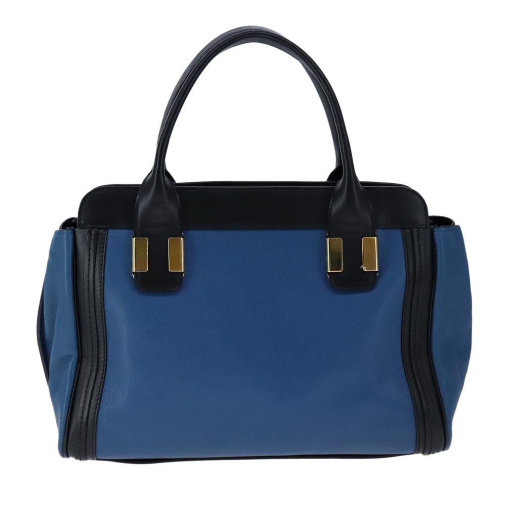 Chloe Alice Hand Bag Leather 2way Blue Black yk16348