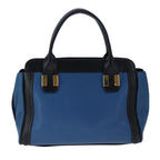 Chloe Alice Hand Bag Leather 2way Blue Black yk16348