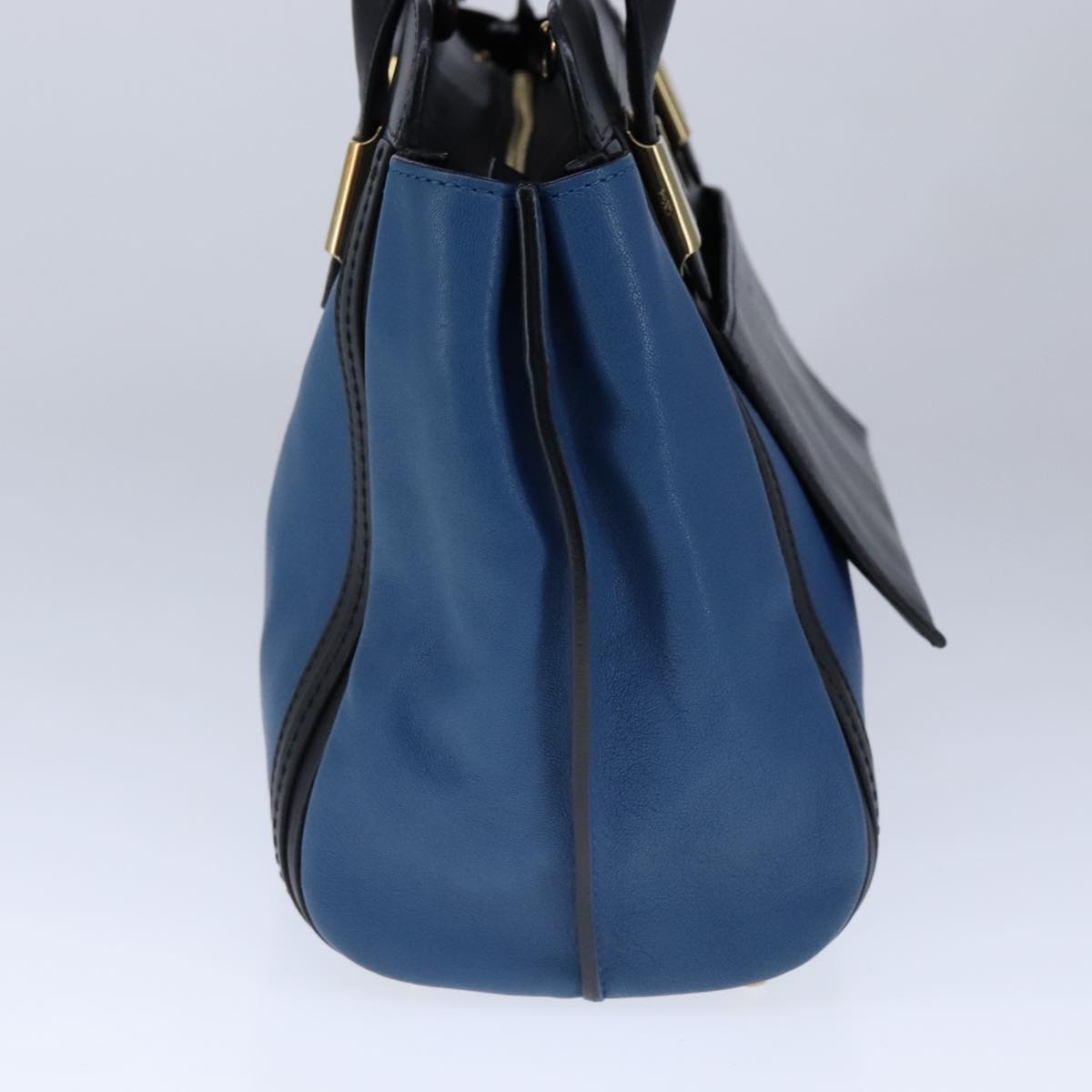 Chloe Alice Hand Bag Leather 2way Blue Black yk16348