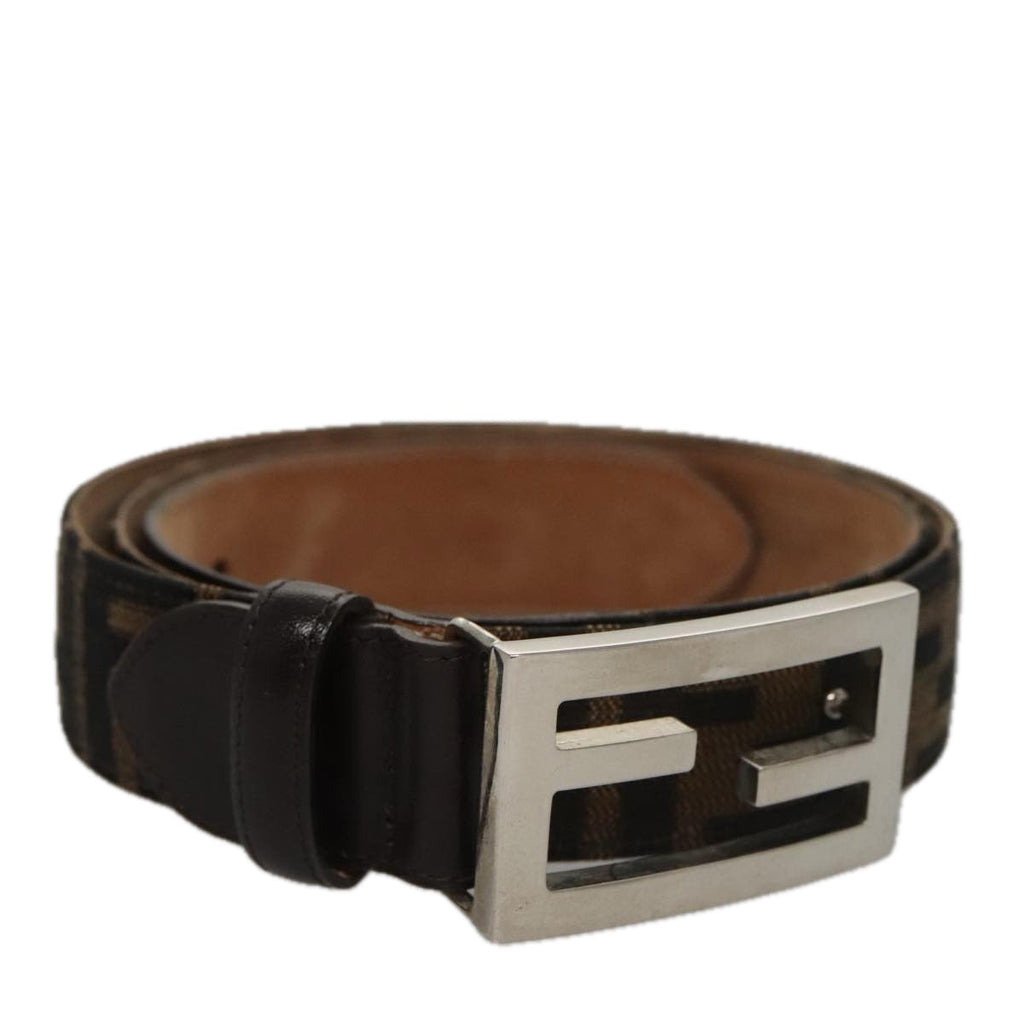 FENDI Zucca Canvas Belt 32.3""-36.2"" Brownyk16363