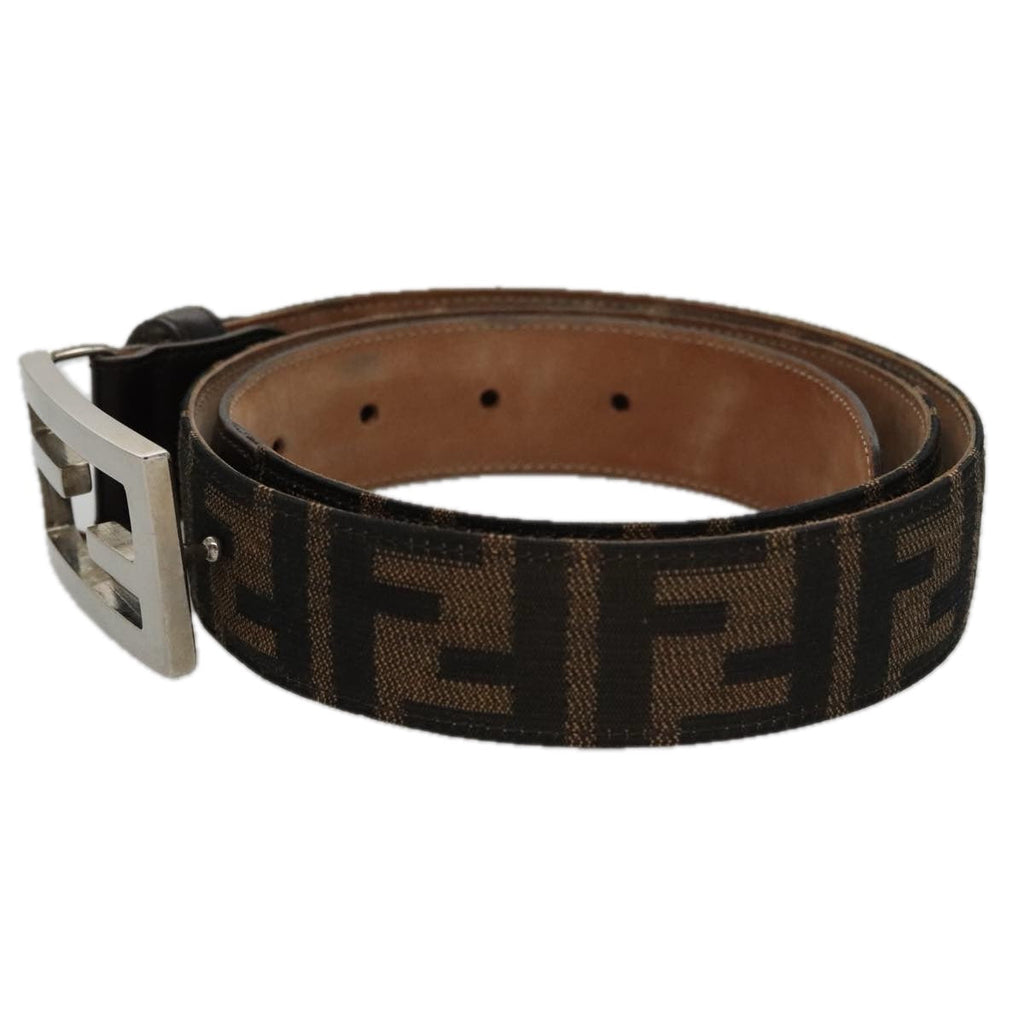 FENDI Zucca Canvas Belt 32.3""-36.2"" Brownyk16363