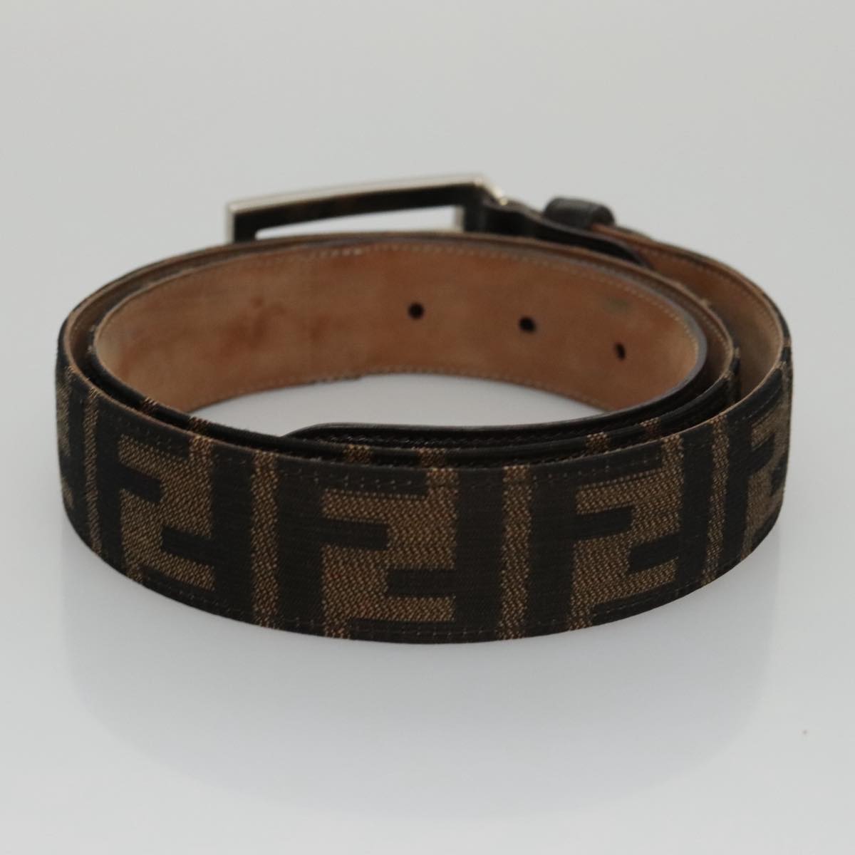 FENDI Zucca Canvas Belt 32.3""-36.2"" Brownyk16363