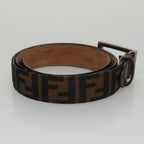 FENDI Zucca Canvas Belt 32.3""-36.2"" Brownyk16363