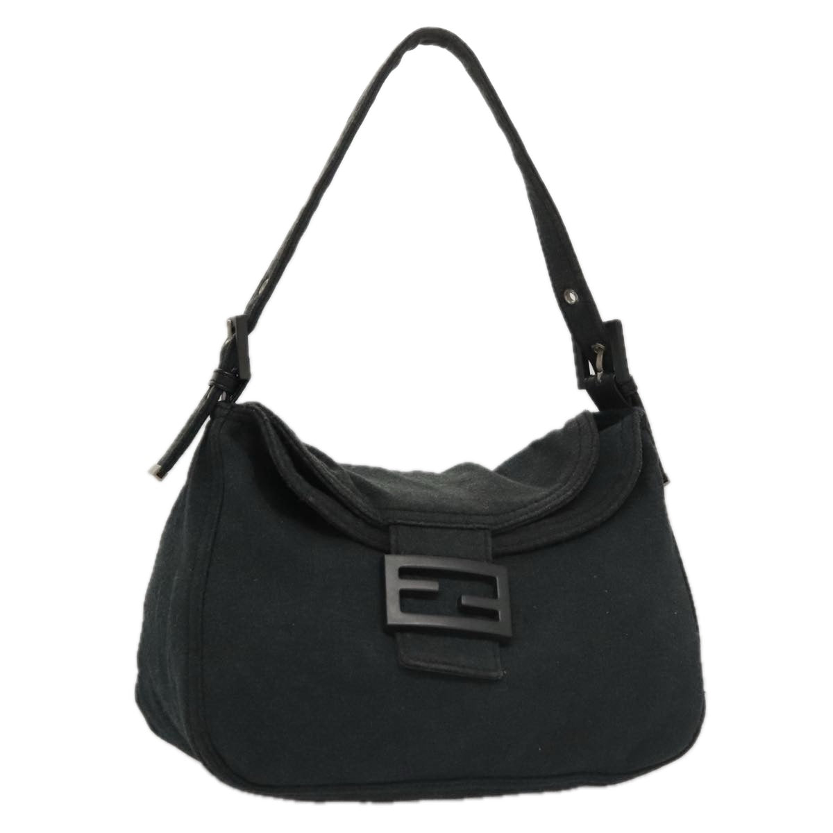 FENDI Mamma Baguette Shoulder Bag cotton Grayyk16404
