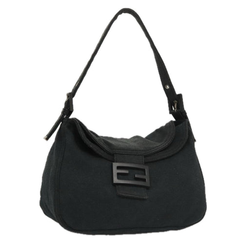 FENDI Mamma Baguette Shoulder Bag cotton Grayyk16404