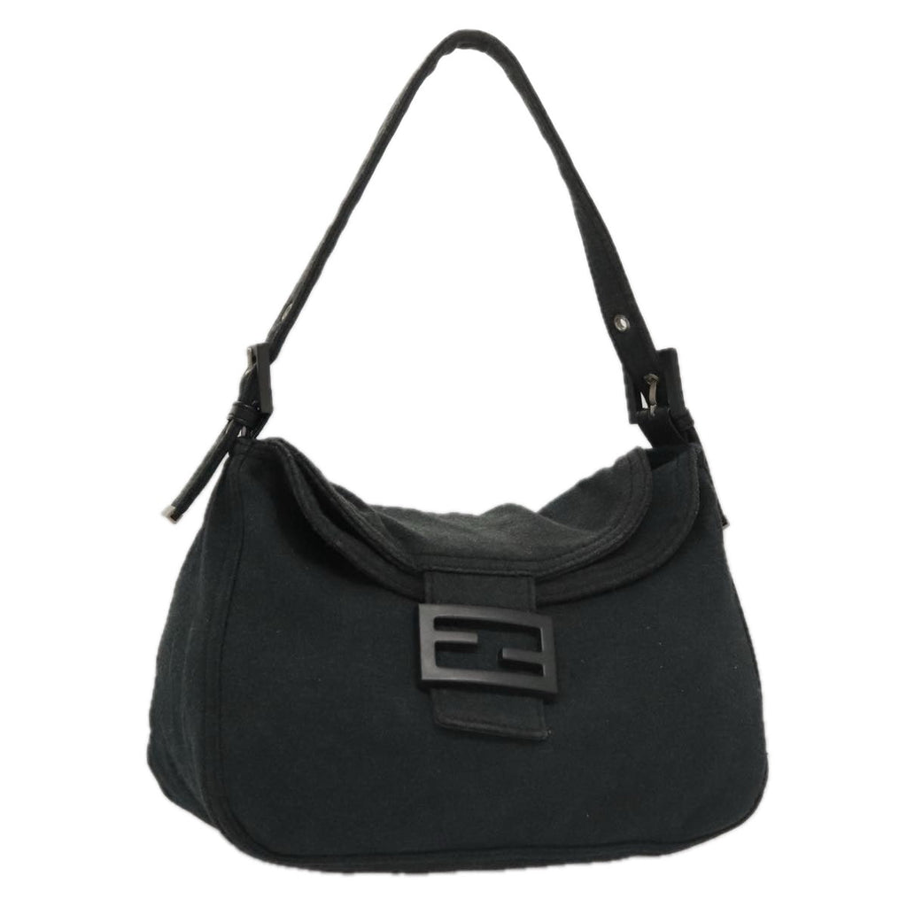 FENDI Mamma Baguette Shoulder Bag cotton Grayyk16404