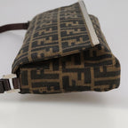 FENDI Zucca Canvas Hand Bag Brown Blackyk16512