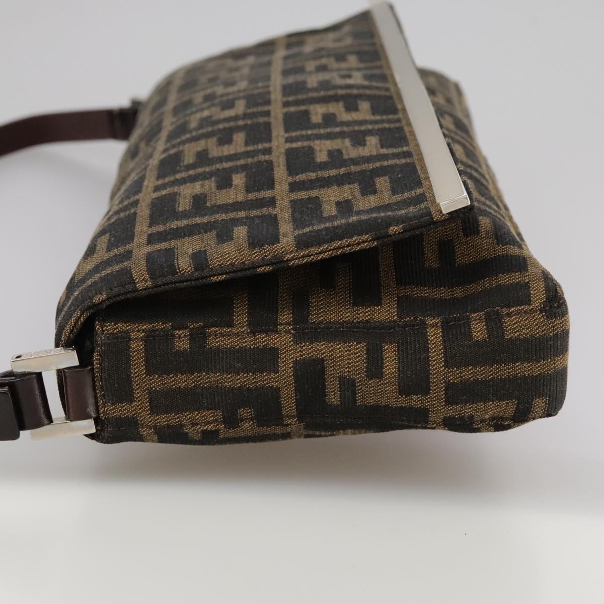FENDI Zucca Canvas Hand Bag Brown Blackyk16512