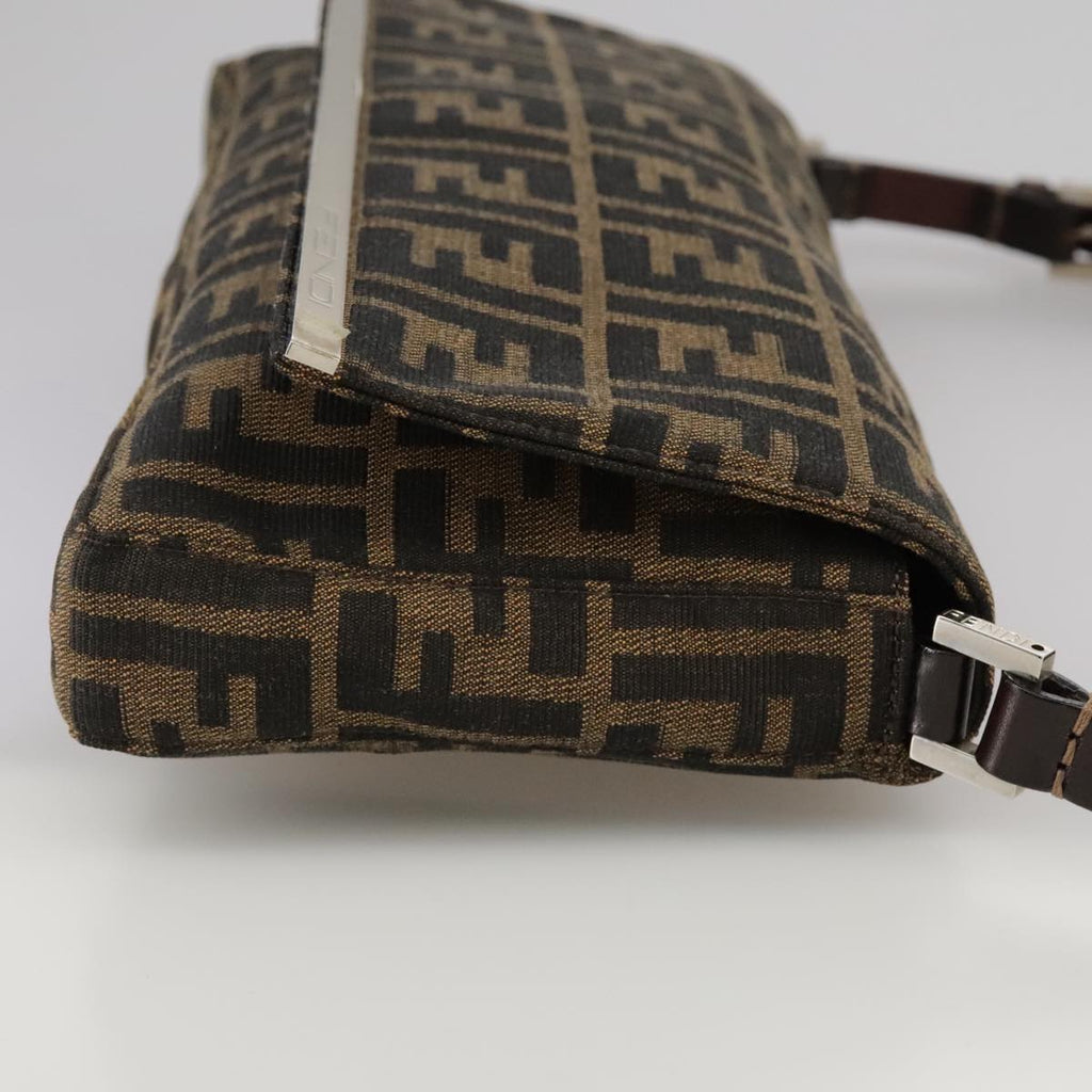 FENDI Zucca Canvas Hand Bag Brown Blackyk16512