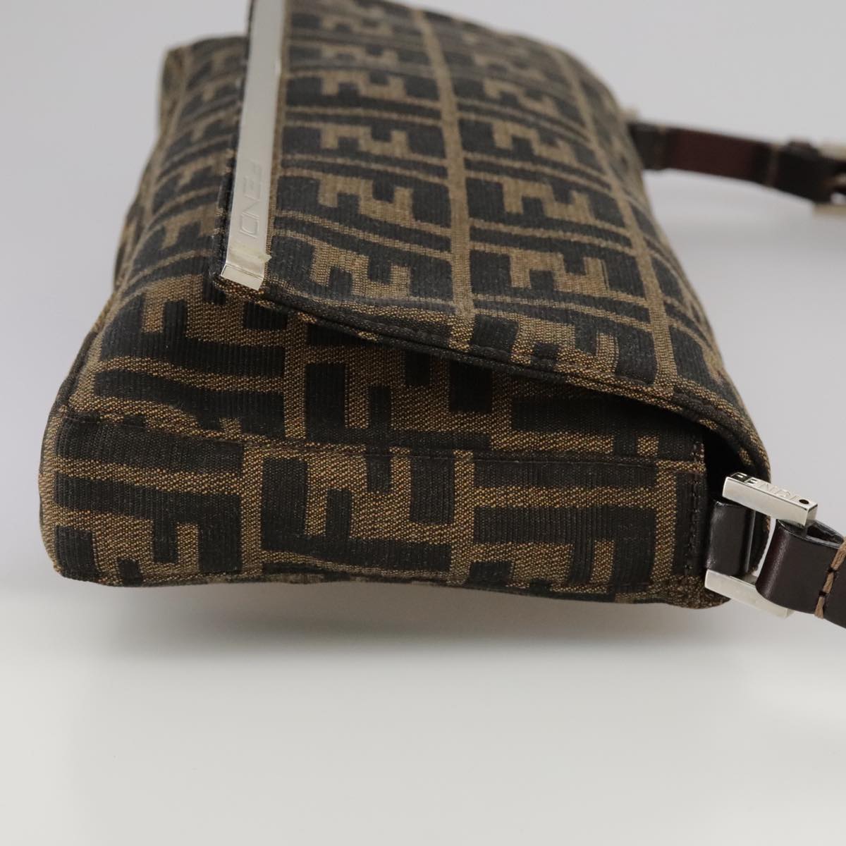 FENDI Zucca Canvas Hand Bag Brown Blackyk16512