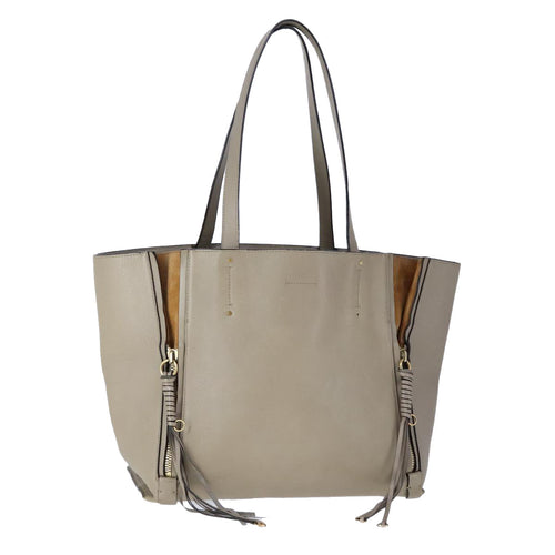 Chloe Milo Tote Bag Leather Beige Gold yk16532