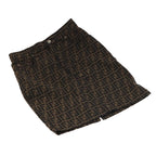 FENDI Zucca Canvas Skirt 38 Black Brownyk16561