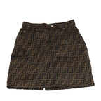 FENDI Zucca Canvas Skirt 38 Black Brownyk16561