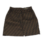 FENDI Zucca Canvas Skirt 38 Black Brownyk16561