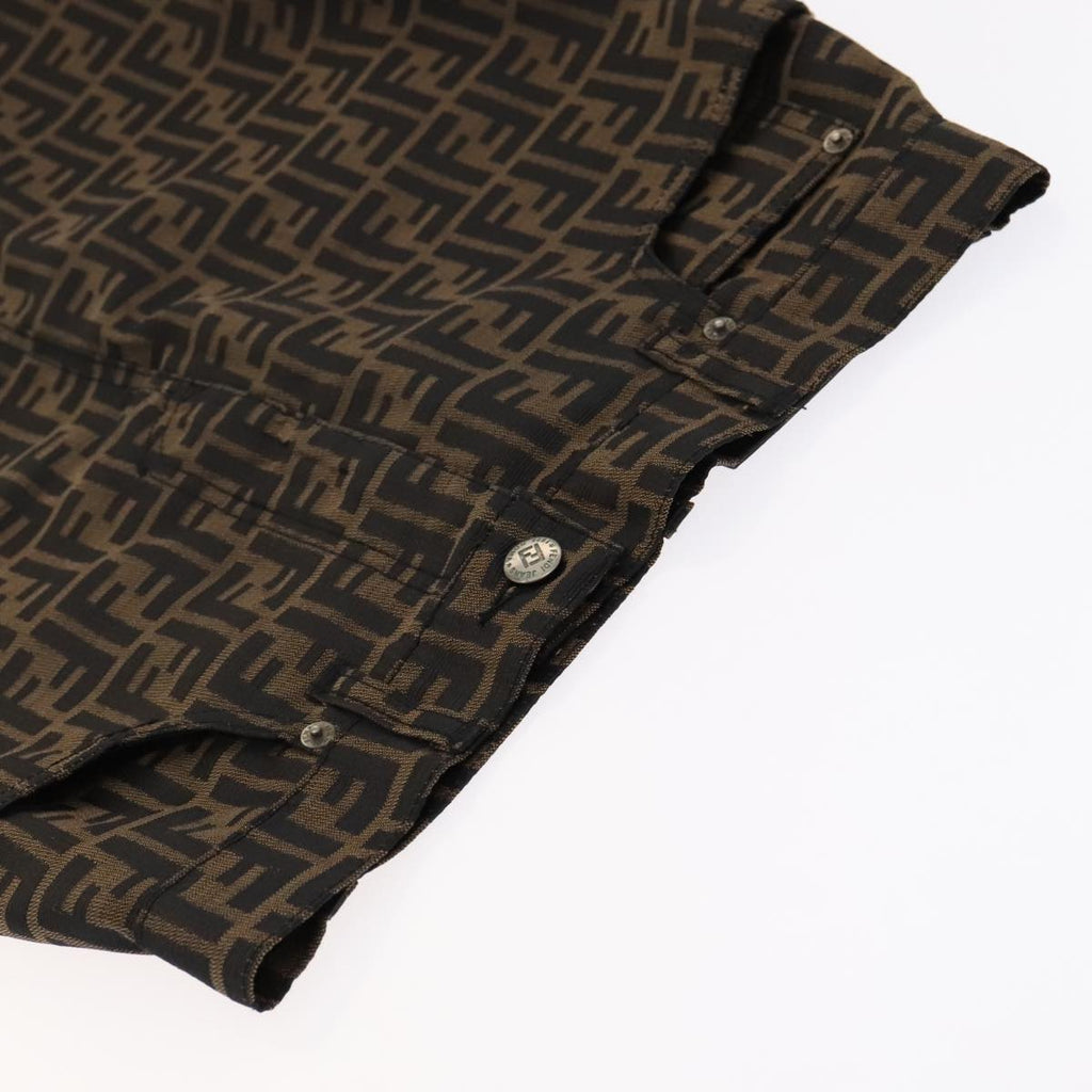 FENDI Zucca Canvas Skirt 38 Black Brownyk16561