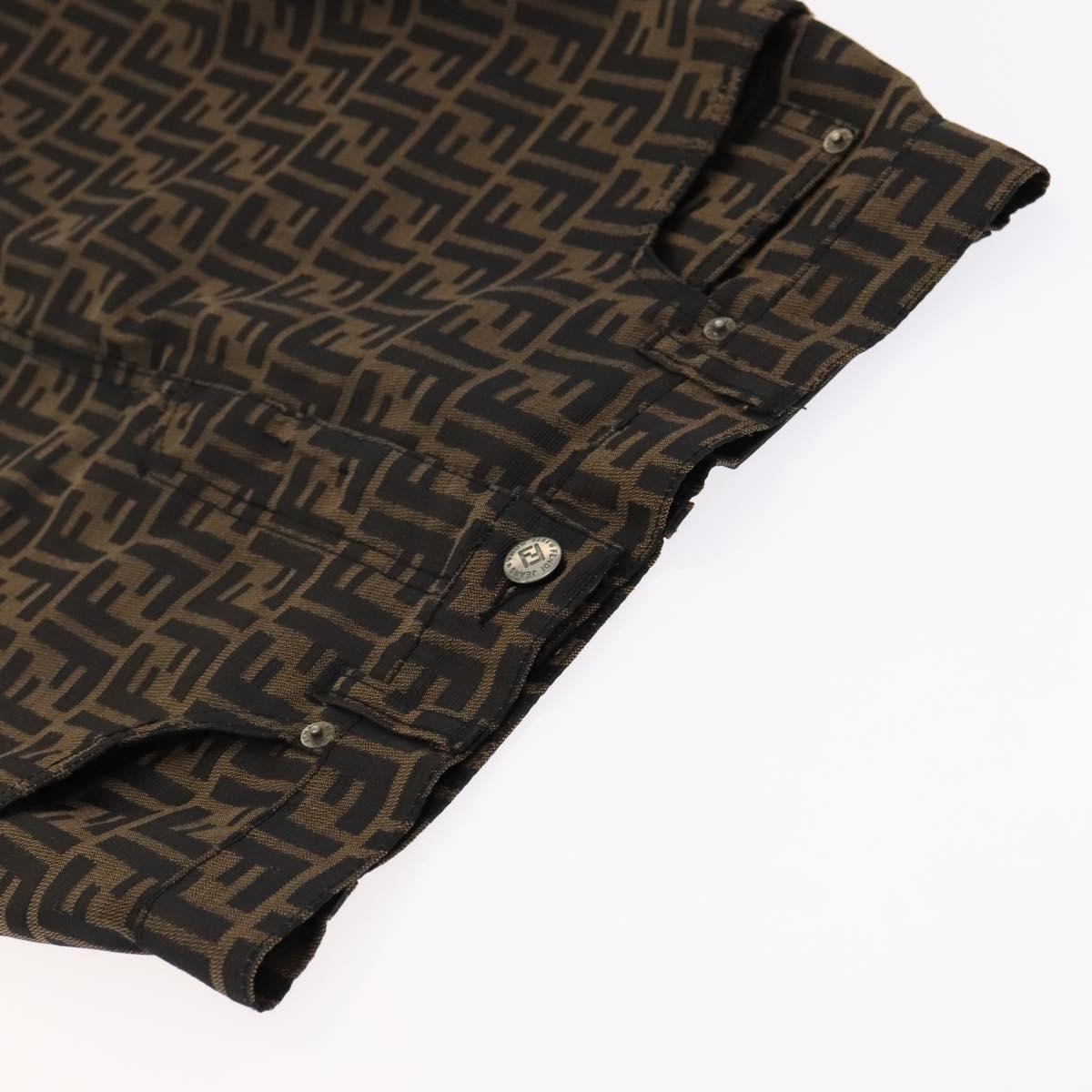 FENDI Zucca Canvas Skirt 38 Black Brownyk16561