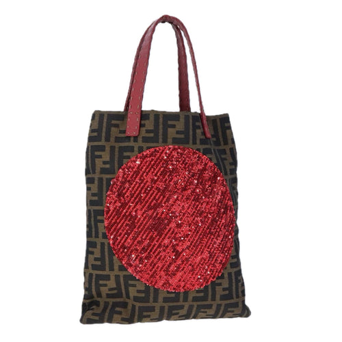 FENDI Zucca Canvas Mamma Baguette Tote Bag Brown Black Redyk16632