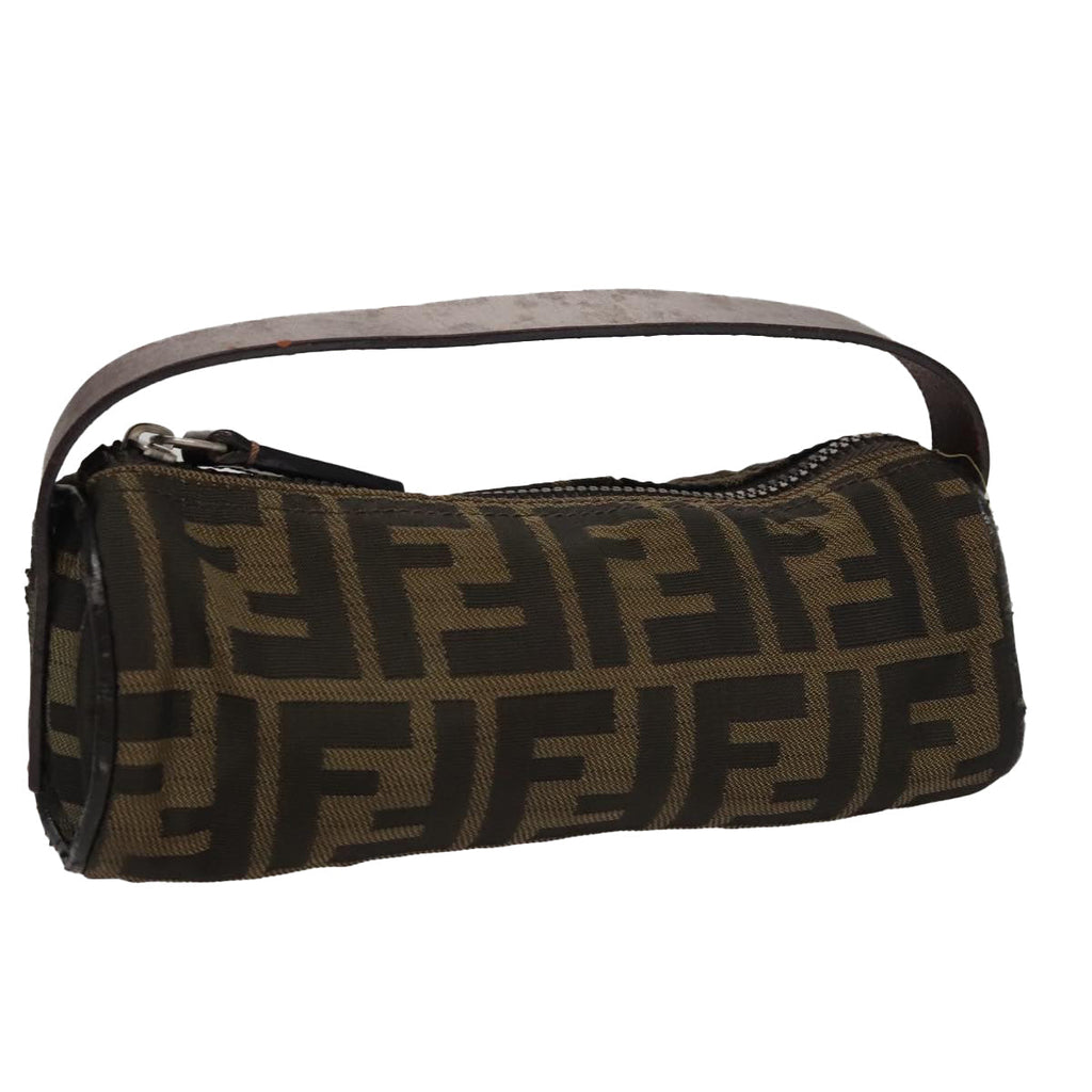 FENDI Zucca Canvas Hand Bag Brown Blackyk16671