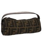 FENDI Zucca Canvas Hand Bag Brown Blackyk16671