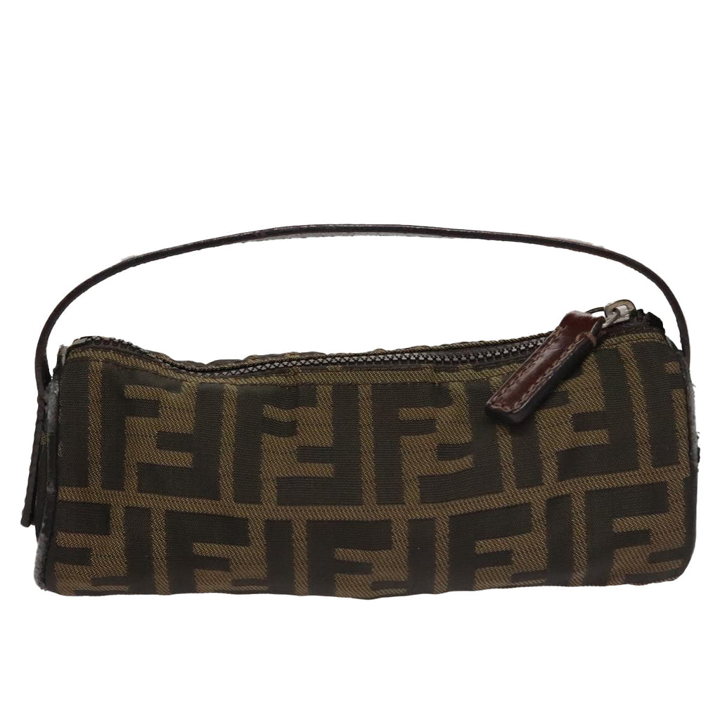 FENDI Zucca Canvas Hand Bag Brown Blackyk16671