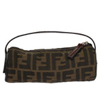 FENDI Zucca Canvas Hand Bag Brown Blackyk16671