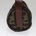FENDI Zucca Canvas Hand Bag Brown Blackyk16671
