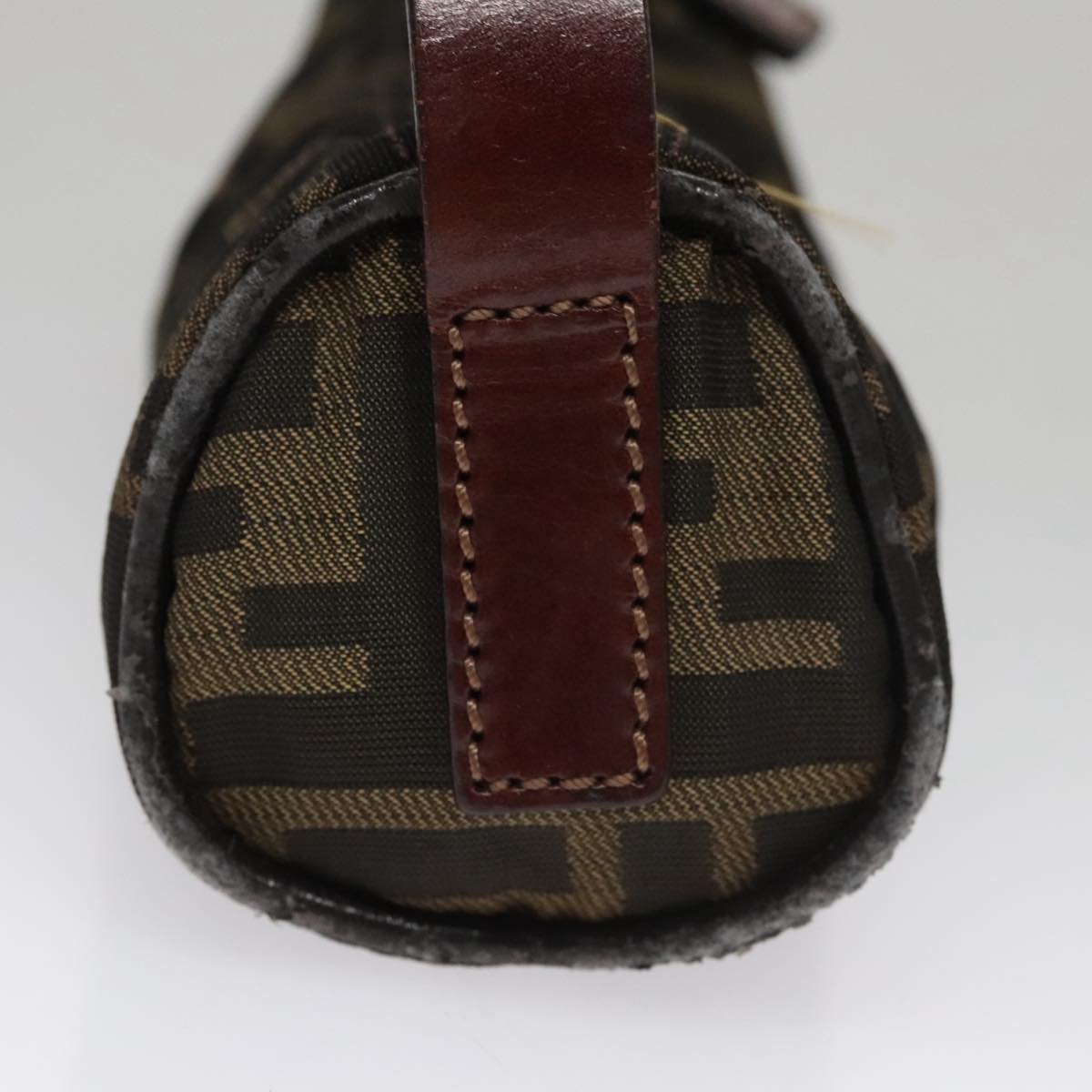 FENDI Zucca Canvas Hand Bag Brown Blackyk16671