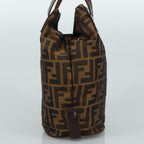 FENDI Zucca Canvas Hand Bag Brown Blackyk16714