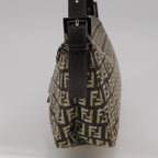 FENDI Zucchino Canvas Mamma Baguette Shoulder Bag Brownyk16842A