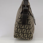FENDI Zucchino Canvas Mamma Baguette Shoulder Bag Brownyk16842A